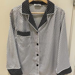 AMUR Black and White Polka Dot, size small.